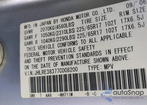 2007 Honda Cr-V Lx from USA, damaged, VIN JHLRE38377C008200